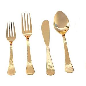 Cubiertos dorados de lujo de alta calidad, juego de bodas, chapado en oro diseño sencillo, cuchara Tenedor de acero inoxidable - Product Image 6