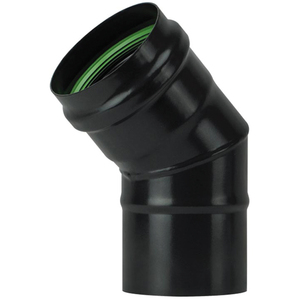 Gomito a 45 gradi per pellet light senza guarnizione, nero opaco, diametro 8 - Product Image 1