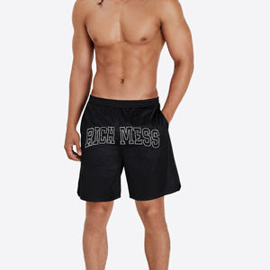 Pantalones cortos desgastados Vintage personalizados con diamantes de imitación Pantalones cortos de algodón holgados con lavado ácido de verano personalizados para hombres - Product Image 1