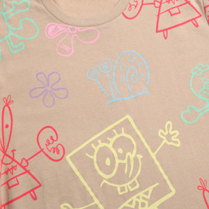 เสื้อยืดแขนสั้นสำหรับผู้ชายคอกลมทรงหลวมสีพื้นพิมพ์ลายกราฟิกตามสั่งฤดูร้อน - Product Image 2