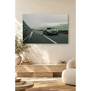 Impression sur toile Fida Matte Gray AMG sur route montagneuse brumeuse - Product Image 5