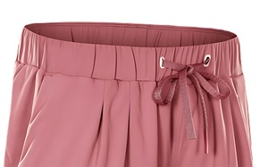 Short décontracté en coton d'été pour femmes tissu en toile respirante taille élastique poche élégante détaillant motif solide teint uni OEM - Product Image 3