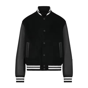 Venta al por mayor de chaquetas de béisbol de manga de cuero personalizadas para hombres Chenille bordado Letterman Varsity Jacket 2024 - Product Image 5