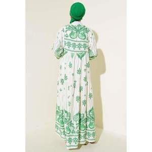 Robe superposée décontractée à motifs Vert - Product Image 3