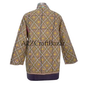 Chaqueta de Mujer de Manga Larga con Estampado de Algodón de Moda, Hecha a Mano con Trabajo Kantha, para Ocasiones Especiales, Calidad Natural, del Mejor Fabricante - Product Image 6
