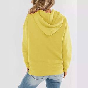 Wholesale High Quality Cotton Fleece Woman Hoodies <b>Long</b> <b>Sleeves</b> Winter Wear Casual Sports Front Blank Solid Color Hooded - Product Image 3