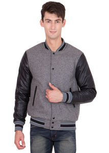 Veste universitaire en laine avec logo personnalisé de qualité supérieure pour hommes blouson bombardier à poches boutonnées Letterman College Baseball - Product Image 3