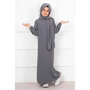 Vestido de oración para niños con chal Hijab, color humo - Product Image 5