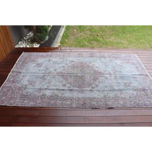 Alfombra Turca Vintage de 4.3x7.6 pies, Alfombra Marroquí de Lana Gris - Product Image 3