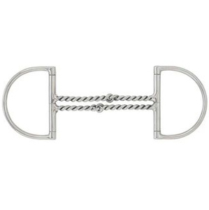 บิตม้าแบบ D-Ring ทำจากเหล็กกล้าไร้สนิมที่ทนทาน พร้อมลวดบิดเกลียวสองชั้นและปากม้าขัดเงาเรียบ สำหรับขี่ม้า - Product Image 3