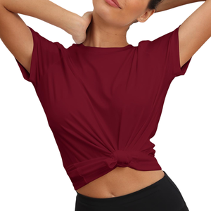 El mejor producto personalizado, ropa deportiva y transpirable al tacto ultrasuave, la mejor camiseta de gimnasio de entrenamiento de tela de poliéster para mujer - Product Image 5