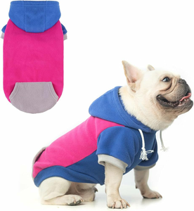 Medium Warm Cotton Fleece Vest <b>Dog</b> Pullover Hoodie with Pockets Breathable and Solid Pattern - Product Image 4