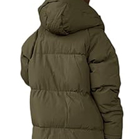 Veste d'hiver longue et ample matelassée respirante et coupe-vent pour femme, écoresponsable, couleurs et logo personnalisables 2025
