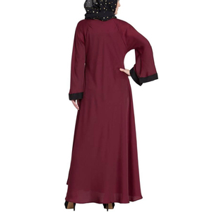 Robe musulmane Abayas Style Quatre Saisons Polyester Personnalisé OEM et ODM pour Femmes Meilleure Qualité Respirant Couleur Unie Femmes Grandes Tailles - Product Image 4