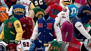 Veste universitaire formelle avec col montant et logo sur le devant - Product Image 3