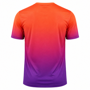เสื้อฟุตบอลแบบไล่สีส้มม่วง ดีไซน์ลายพระอาทิตย์ตก ระบายอากาศได้ดี แบบซับลิเมชั่น สำหรับทีม ขายส่ง - Product Image 2