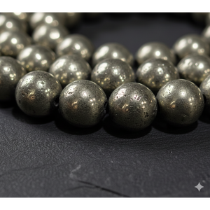 Venta al por mayor de fábrica: Cuentas de pirita redondas de 8 mm sueltas para manualidades y creación de joyas DIY - Product Image 4