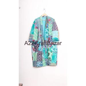 Chaqueta Kimono Kantha Hecha a Mano, Elegante y Suave, 100% Algodón, Corta, para Primavera, Otoño e Invierno, con Estampado Floral, Transpirable y Suave - Product Image 1