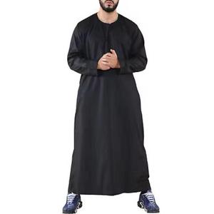 Jubba de haute qualité pour homme, robe longue à manches longues, coton, thobe, robe musulmane confortable, style du Moyen-Orient - Product Image 2