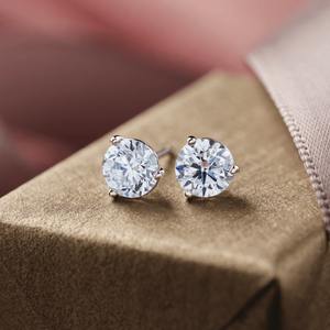 คุณภาพสูงในแล็บต่างหูเพชร10K ทรงกลมตัดสดใส3/4กะรัต IGI ได้รับการรับรอง VVS2เครื่องประดับขายส่ง - Product Image 4