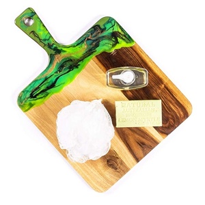 Decoración de encimera de cocina y restaurante, tabla para cortar pizza y pescado, bloques de cortar de madera - Product Image 4