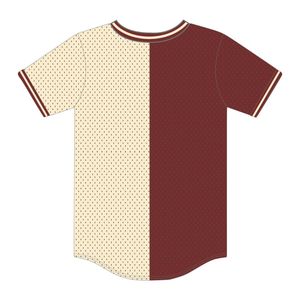 DST medio y medio Jersey de béisbol 100% poliéster malla Delta hermandad ropa cuello en V camiseta granate bordado apliques - Product Image 3