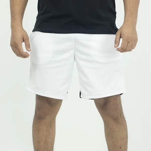 Pantalones Cortos Deportivos Blancos para Hombre con Cintura Elástica, Abertura Lateral y Tela Ligera y Transpirable Personalizada con Logotipo - Product Image 1