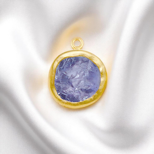 Tanzanite pierre brute bricolage 12 MM pendentif à breloque pour la fabrication de bijoux en argent Sterling 925 bijoux à breloque en gros - Product Image 1