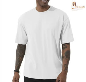 T-shirt décontracté pour homme, coupe slim, 100% coton, haute qualité, streetwear, blanc, poids lourd, logo personnalisé imprimé, sport - Product Image 2