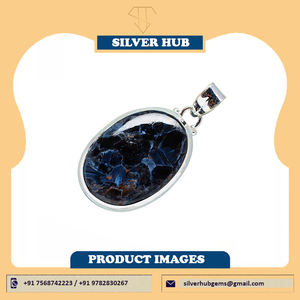 Pendentif ovale en piétersite naturelle pour femmes, collier en argent sterling avec piétersite, bijoux faits à la main, cadeau pour Noël - Product Image 4