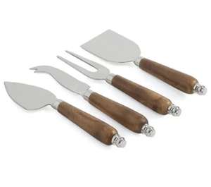 Juego de rebanadoras de queso chapadas Juego de rebanadoras de queso con mango de mármol blanco Juego de queso redondo - Product Image 5