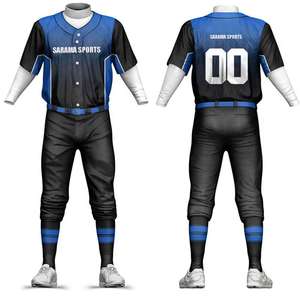 Uniformes de Béisbol Ajustables de Talla Grande, con Logotipo Personalizado, Transpirables, Antibacterianos, de Alta Calidad, 100% Poliéster, OEM ODM - Product Image 1