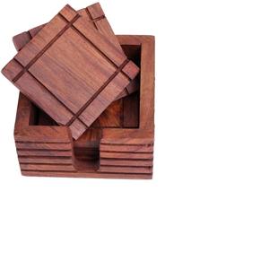 ที่รองแก้วทำจากไม้ทรงกลมที่รองแก้วไม้ตกแต่งบ้านสำหรับพื้นผิวโต๊ะทำในอินเดีย - Product Image 2