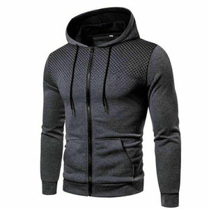 Plus Size Adults' Casual Winter Warm Fleece Hoodie Simple Style Zipper-Up Solid Autumn Plain Dyed Thickness Hooded Jacket - Product Image 1