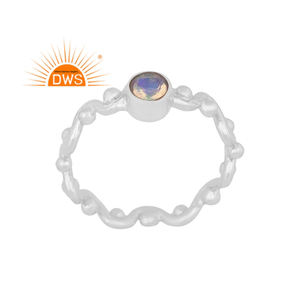 แหวนพลอยโอปอลจากเอธิโอเปียธรรมชาติเงินสเตอร์ลิงออกแบบได้ตามต้องการ - Product Image 1