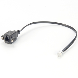 Connecteur <span class=keywords><strong>RJ11</strong></span> RJ10 RJ9 Cat.3 <span class=keywords><strong>4P4C</strong></span> vers prise RJ10, montage sur panneau, connecteur modulaire mâle vers femelle avec vis, câble téléphonique d'extension - Product Image 1