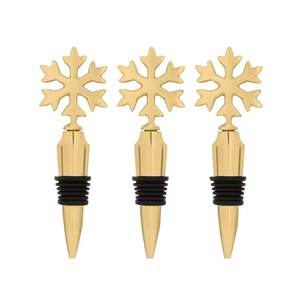 Best Selling Christmas Party Decoration Metal Wine <b>Stoppers</b> Snowflake Design Silver Plated Wine <b>Bottle</b> <b>Stoppers</b> - Product Image 5