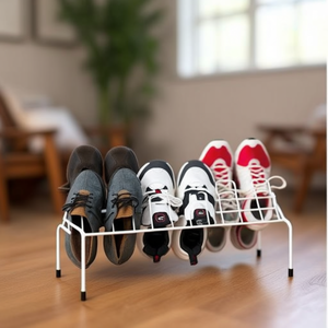 Étagère à chaussures horizontale en fil métallique recouvert de plastique pour 9 paires de chaussures - Product Image 3