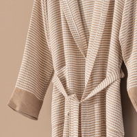 Albornoz de algodón unisex, tejido de lino ligero, transpirable, secado rápido, sólido, primavera, verano, todo el año, ropa de dormir de pavo, salón