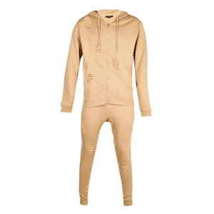 OEM sur mesure hommes en détresse survêtement lavé à l'acide hommes en détresse broderie survêtement Streetwear à manches longues survêtement de jogging - Product Image 5