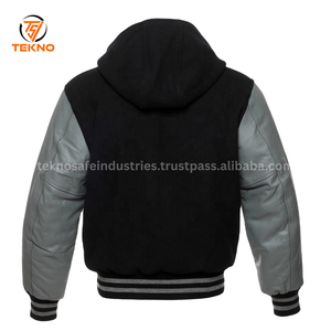 Meilleur design de vestes d'université de baseball pour hommes Mouton Vol d'hiver Veste universitaire Letterman Manches d'épaule Vente en gros Service OEM - Product Image 6