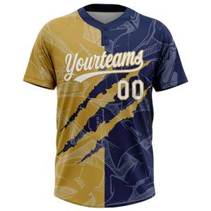 Camiseta Profesional de Softbol de Dos Botones, Colores del Equipo, 100% Poliéster Transpirable, Nombre del Equipo Personalizado - Product Image 1
