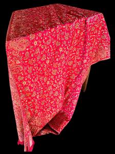 Elegant Women's Soft Pink Hand Embroidered Solid Pattern Winter <b>Shawl</b> Cozy Polyester <b>Wrap</b> Accessory Stylish Kashmiri Wool - Product Image 4