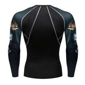 Rashguard de sublimación larga para hombre Diseña tus propias camisas de compresión transpirables UPF50 protección solar Anti-UV MMA camisa de entrenamiento - Product Image 2