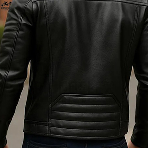 Chaqueta Casual de Invierno RHINOFLEX GEAR, Nuevo Diseño, Cuero Genuino y Lona Transpirable, Cuello Mao, Color Sólido, Logotipo Frontal - Product Image 5