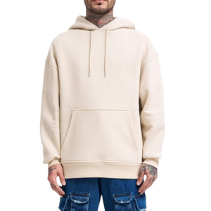 Ensemble de 2 pièces personnalisé grande taille pull jogging coton polaire à capuche pour hommes tenue d'hiver coupe surdimensionnée couleur unie et teinte - Product Image 1
