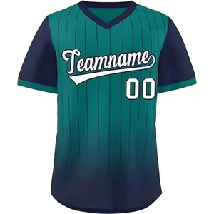 Malla transpirable sublimada béisbol Jersey camisas equipo de softbol camisa personalizada Premium clásico cuello en V liso Fitness ropa deportiva hombres - Product Image 6