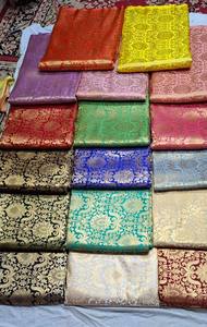 Premium 100% Organic Silk Jacquard Woven Brocade Fabric High Quality Printed <b>for</b> <b>Wedding</b> Dresses Upholstery Crafting-Wholesale - Product Image 5