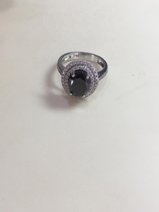 High Quality Solid Gold 18K 14K Engagement <b>Rings</b> <b>Black</b> Oval Cut Natural Diamonds Trendy Style for Women's Weddings Anniversaries - Product Image 2