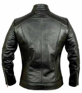 Men's New Fashion Slim Fit Bomber Jacket Genuine Leather with <b>Canvas</b> Reasonable Price <b>Large</b> Size Front Logo Positioned - Product Image 2